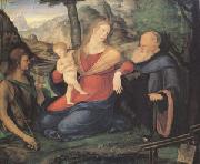 Jacopo de Barbari The Virgin and child Between John the Baptist and Anthony Abbot (mk05) oil painting on canvas